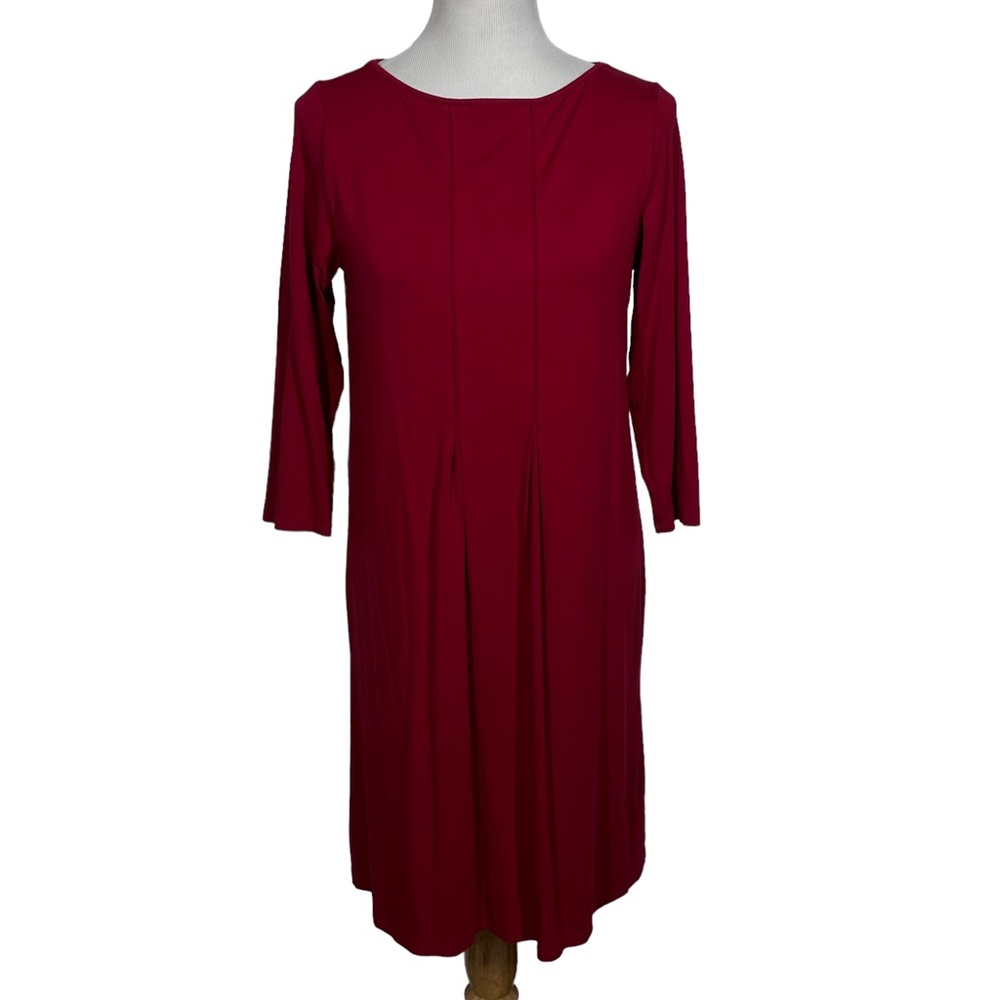 J.Jill wearever collection read dress with three-quarter length sleeves size S